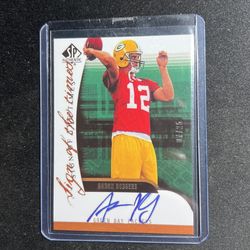2005 SP Authentic Aaron Rodgers Sign of the Times Rookie Auto