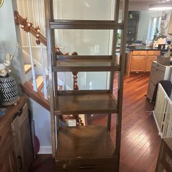 Solid Wood Ladder Shelf With Storage - Originally $450