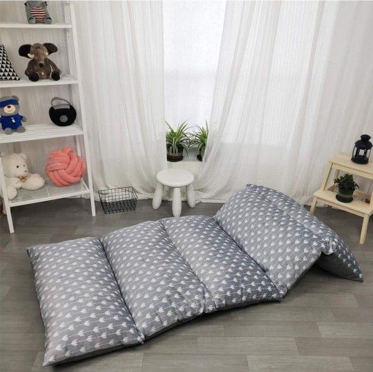 FLOOR PILLOW COVER Lounger Chair Bed Cushion Casing Sleeve King Grey ICOPUCA