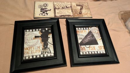 3 piece cinema/movie theater decor