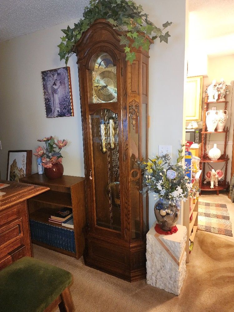Solid Oak, Authentic Belgium Grandfather Clock