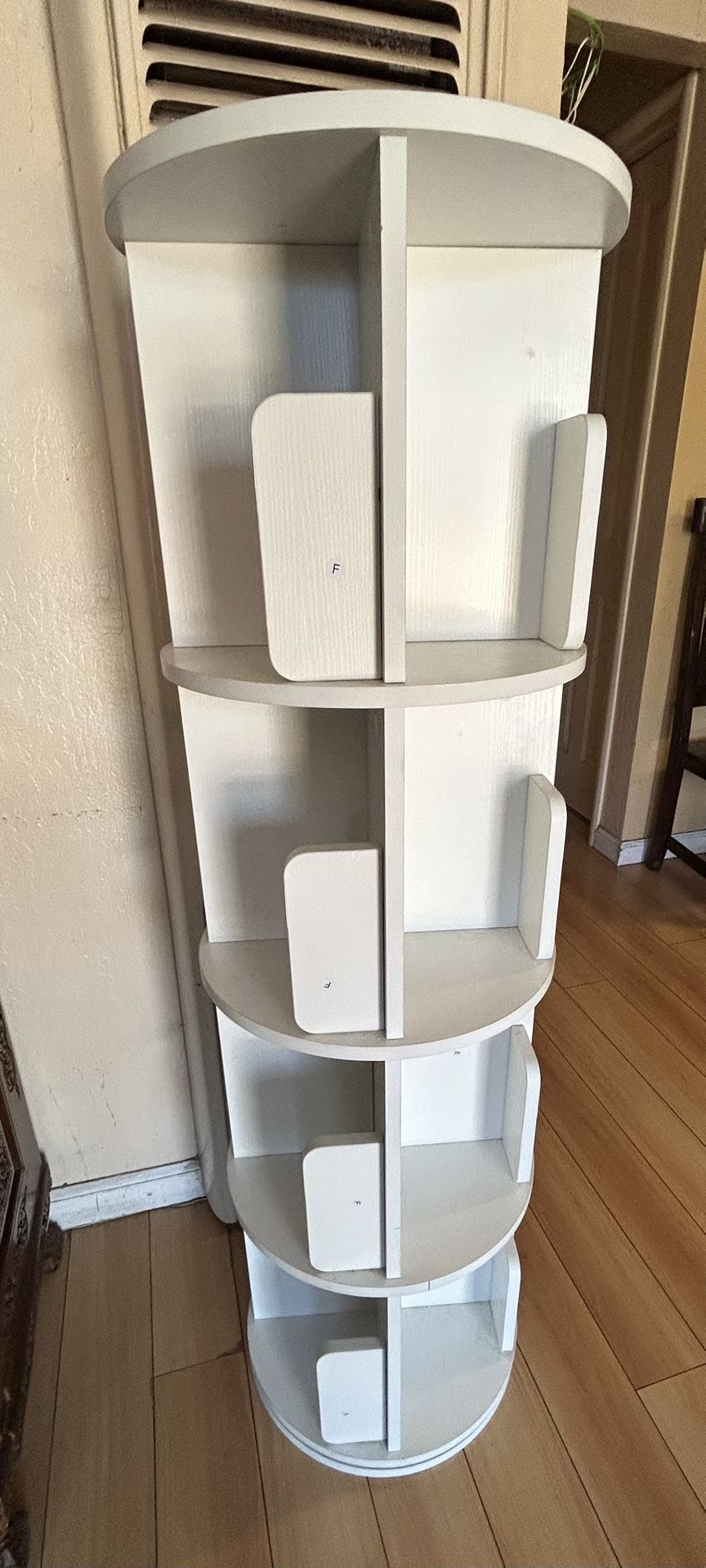 Rotating Bookshelf Tower, 4 Tiers 360 Spinning Book Shelf Revolving Bookcase