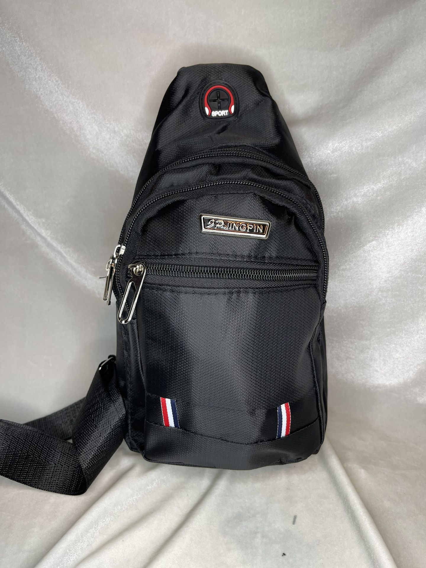 Mens Black Sling Bag Chest Packs Cross Body Travel Shoulder Backpack NEW