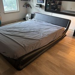 queen size low profile black modern bed frame 
