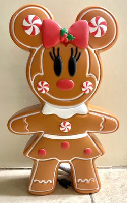 Brand New Minnie Mouse Gingerbread Light Up Christmas Décor 