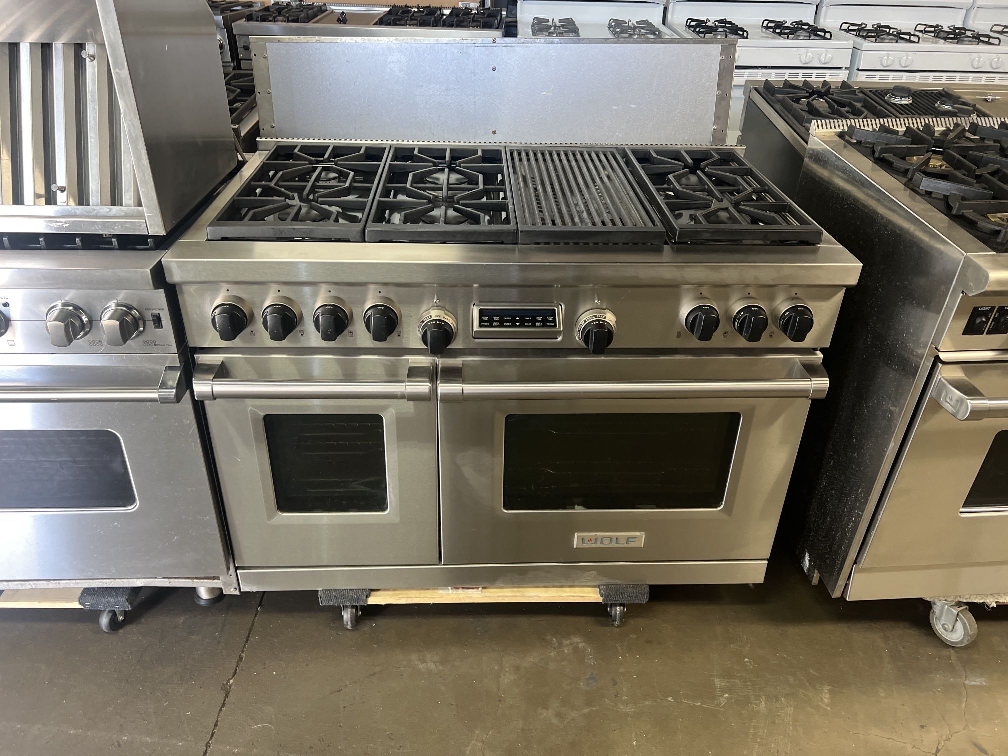 WOLF 48”WIDE DUAL FUEL RANGE STOVE STAINLESS STEEL