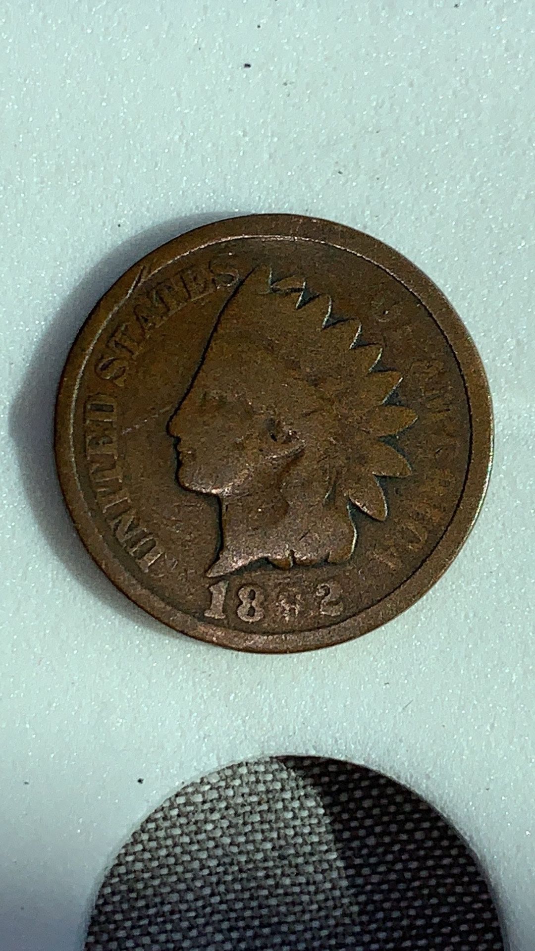 1892 Indian Head penny With heavy die scratch