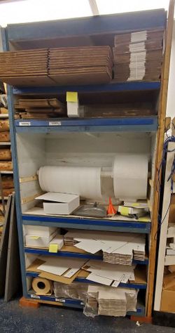Large sturdy wood shop or garage shelf for free