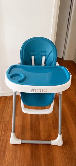 SweetyFox Adjustable High Chair – Blue/White
