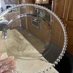 13” Beaded Acrylic Charger Plates