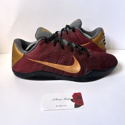 Nike Kobe 11 Elite Low Flyknit iD ‘Maroon/Gold’ (835649 903) Shoes Size: 12 M