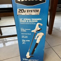 HART 20-Volt 10-inch String Trimmer/Bazooka Leaf Blower Combo Kit, (1) 2.0Ah Lithium-Ion Battery