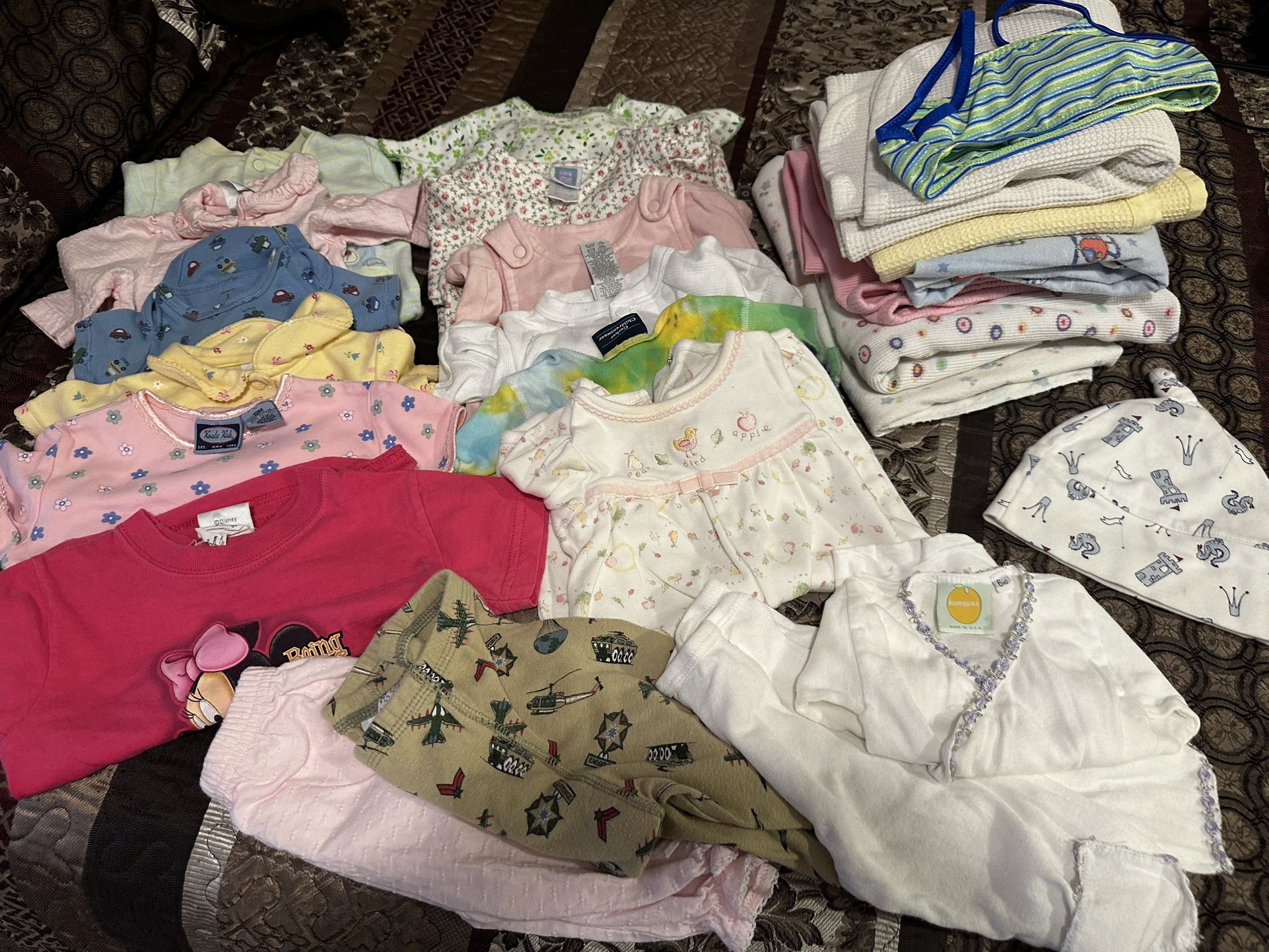 Newborn Baby Girl Lot 20 Pcs Clothes Blankets 