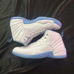 White/blue Jordan 12