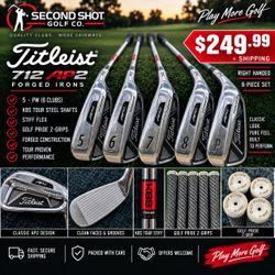Titleist 712 AP2 Forged Iron Set 5-PW KBS Tour Stiff Steel RH 6 Clubs