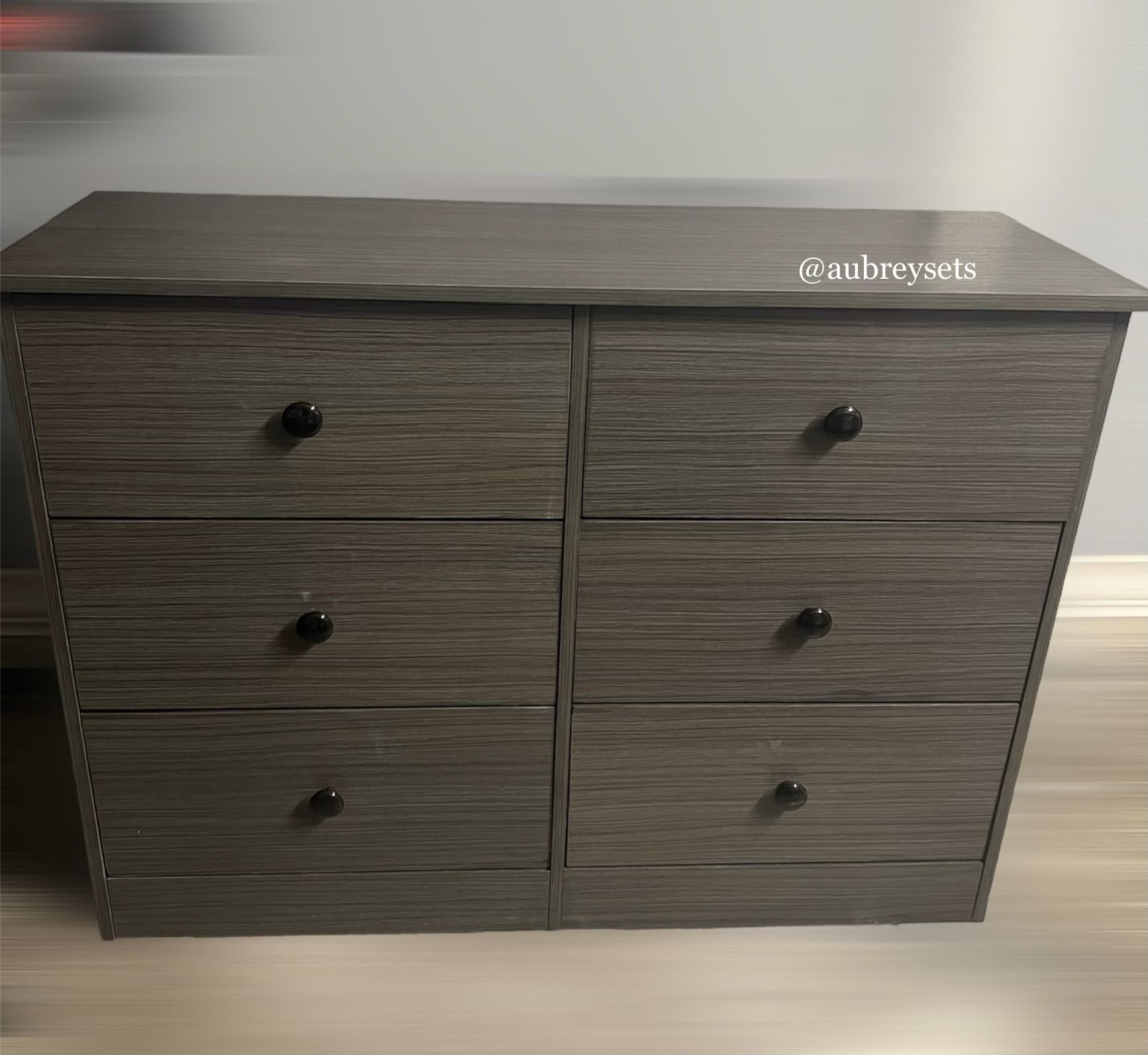 Grey 35h 6 Drawer Dresser 