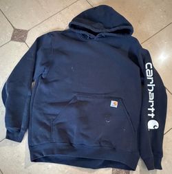 Carhartt K288-472 Men's Midweight Logo Sleeve Hoodie - Navy Large