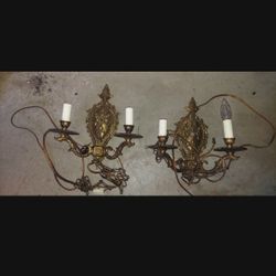 Vintage  Antique  Electric   Beass Lamps 