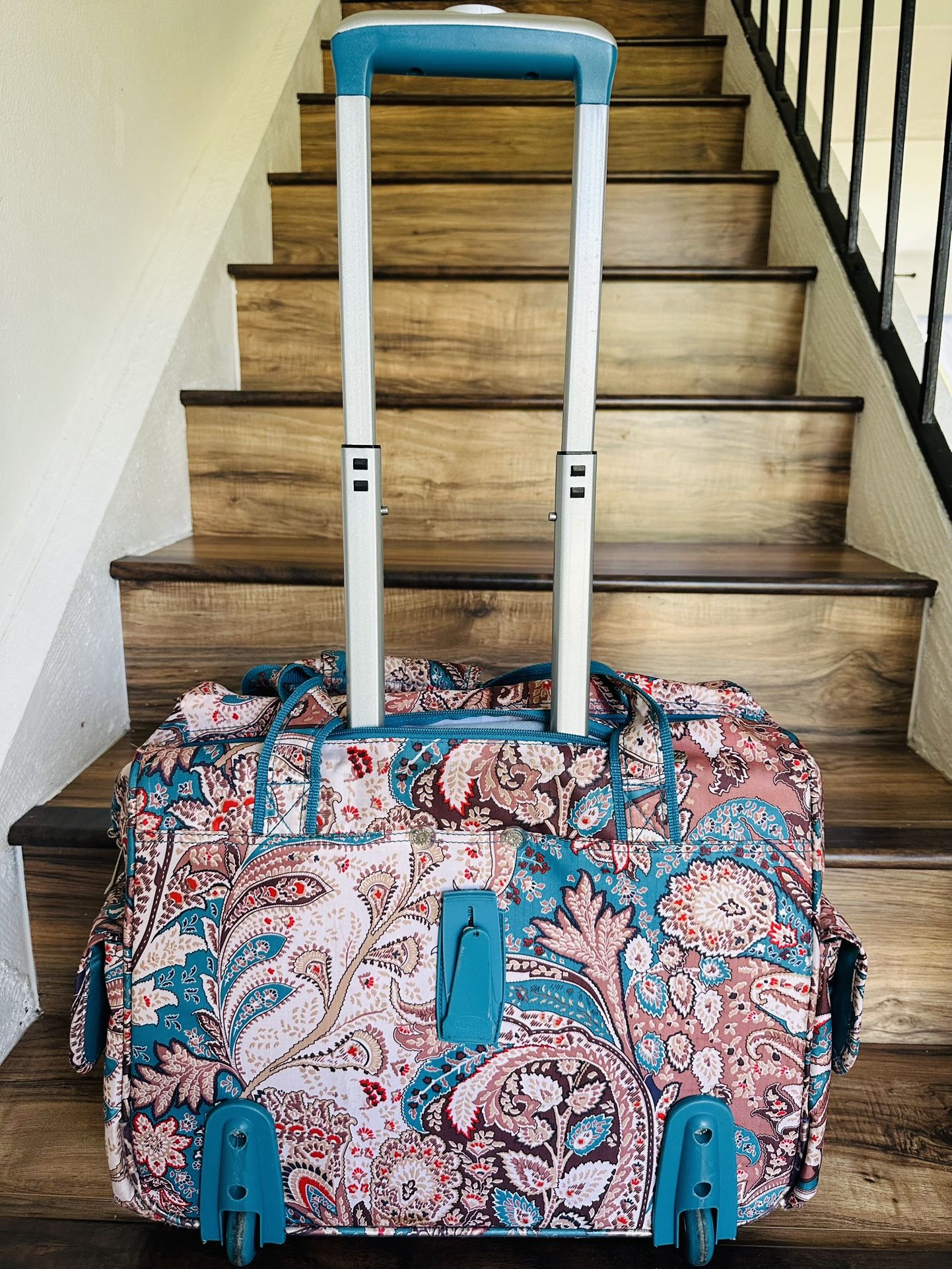 Olympia Fashion Paisley Rolling Overnighter Laptop/Travel Bag 17x14x8”