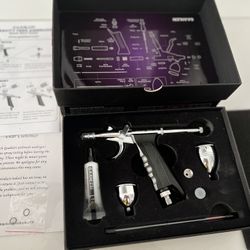 Gaahleri Airbrush Kit, Airbrush Gun Dual Action Gravity Feed Set,  0.5mm Needles, 1/2 & 1/4 OZ Fluid Cup, Multi-Purpose Air Brush Makeup Model C