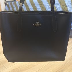Black coach leather bag