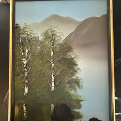 Beautiful Landscape Canvas Painting  Bob Ross Art 