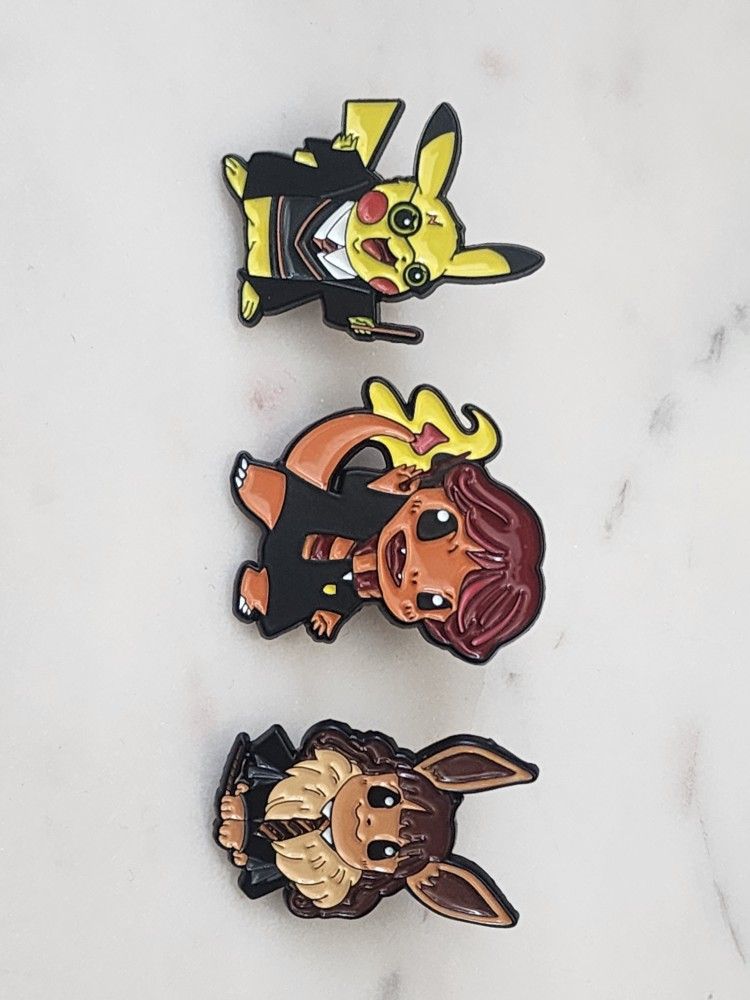 Pokemon Pikachu Eevee Charmander X Harry Potter Ronald Weasley Harmonie Enamel Pins