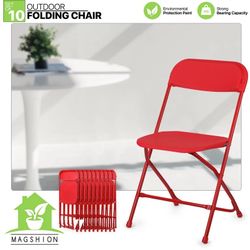 🪑 Brand New Foldable Chairs New In Box 📦 Pack Of 10 Red Color 