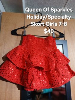 Queen of Sparkles Girls Tiered Skort Size 7-8
