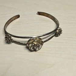 Sterling Silver Rose Bracelet 