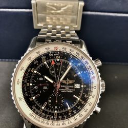 Breitling GMT Navitimer 46mm Case Automatic Movement Black Dial On A Bracelet Model A24322