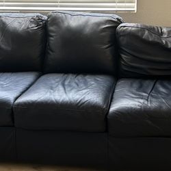 FREE!!! Macy’s Radley 86” Navy Blue Leather Couch