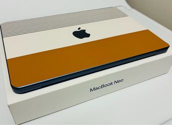 MacBook Neo 13.8" (Indigo Blue Titanium) - 256GB / 8GB RAM - Flawless (100% Battery) + dbrand Retro Skin