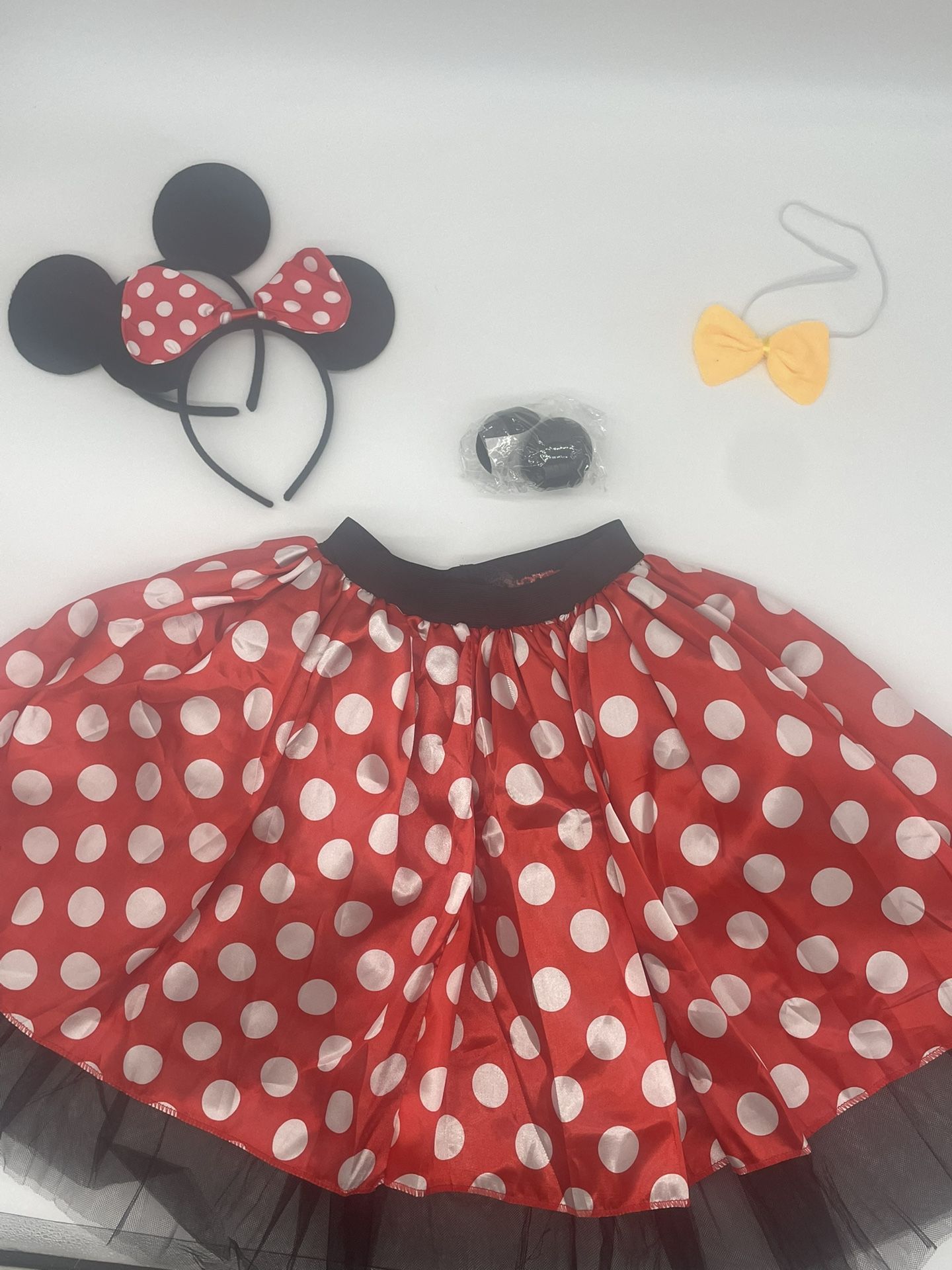 Minnie Mouse Adult Polka Dots Plate Tutu Skirt w/ears and Accessories *NEW*