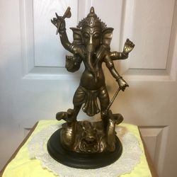 Lord Ganesha (14” tall) riding vanquished demon (asura )