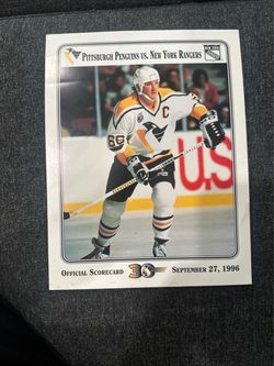 sept 27 1996 Pittsburgh Pengouns Scorecard vs New York Rangers