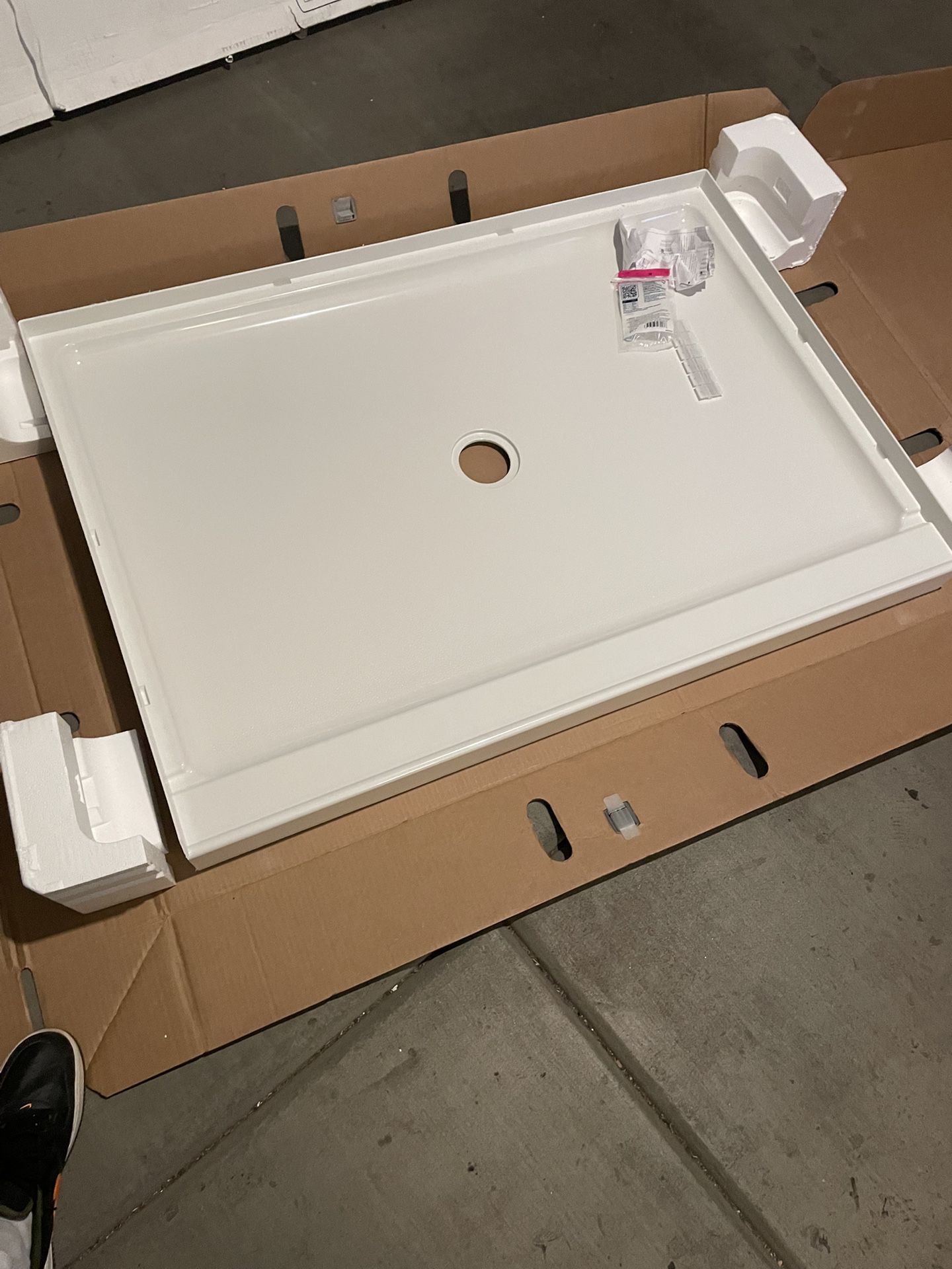 Sterling Guard+ 48 x 34 Alcove Shower Pan Base with Center Drain in White