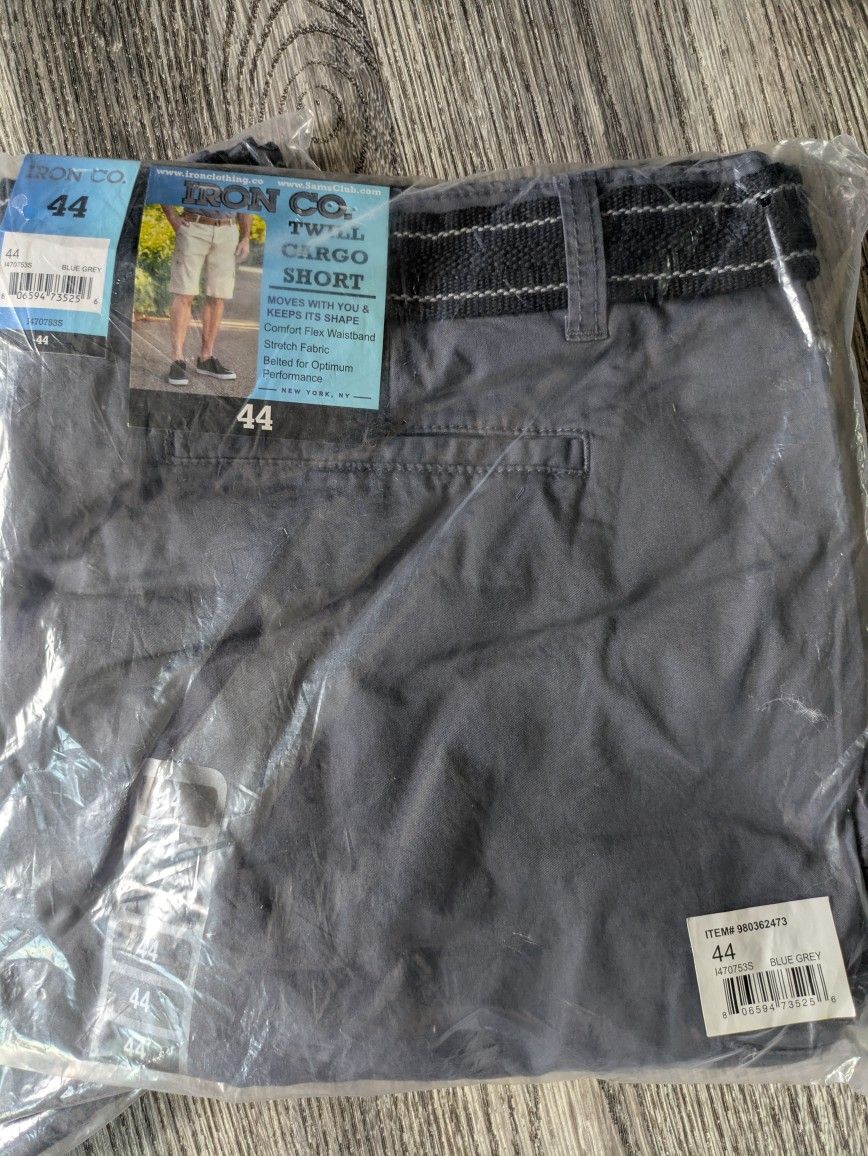 Iron co. Men's cargo shorts, Blue Grey, size 44
