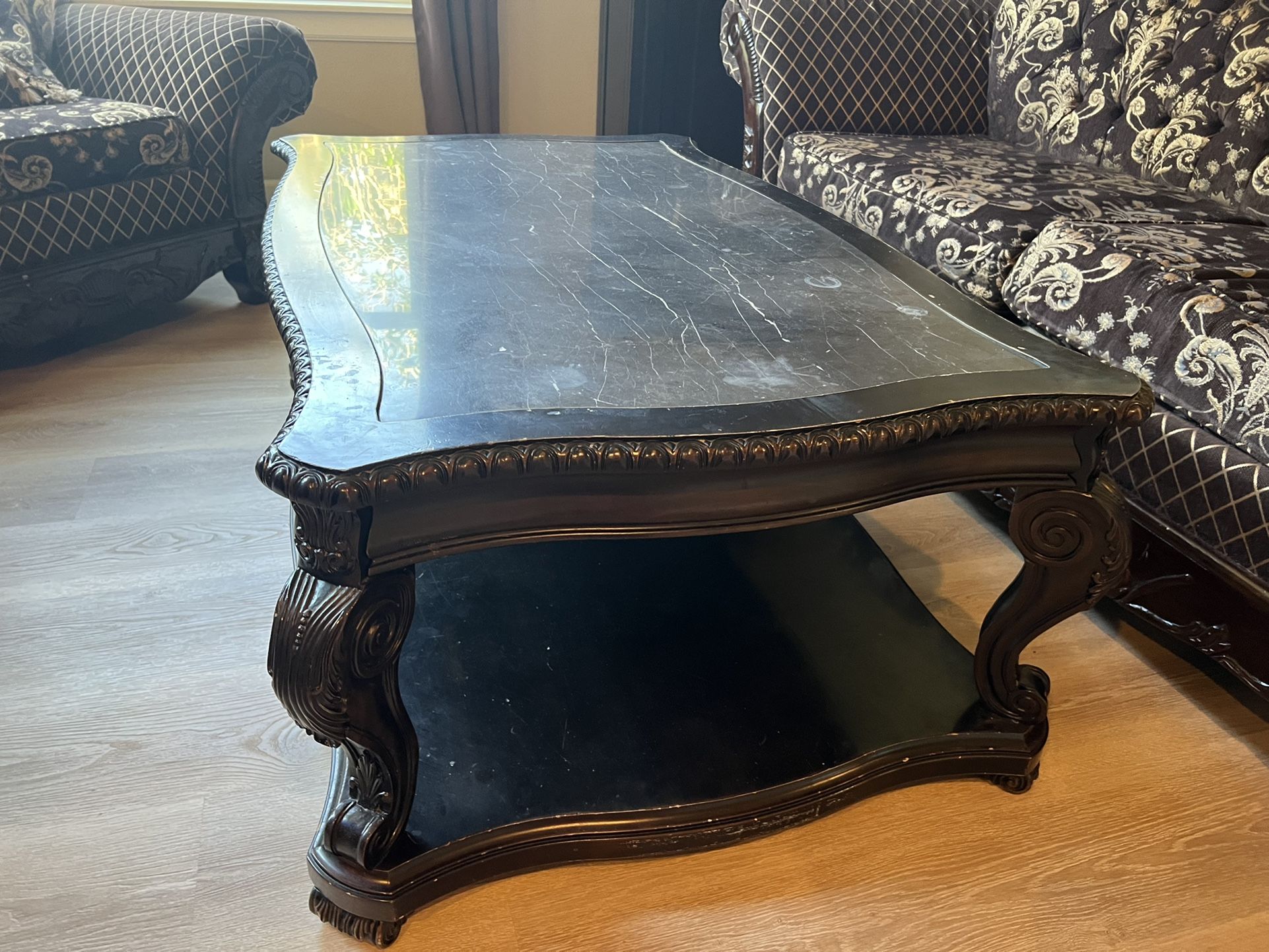 Beautiful Marble Top Antique Coffee Table