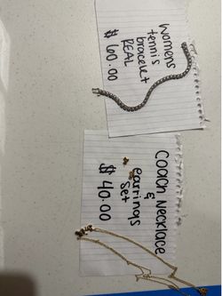Women’s tennis bracelet and Coach Necklace/earrings set
