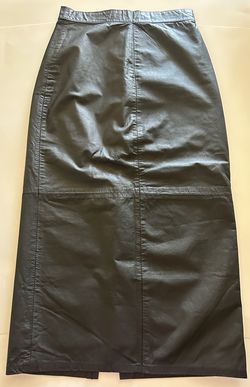 Vintage 90s Compagnie Internationale Express Leather Pencil Skirt Black Size 7