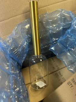 Accent Decor Glass Vase Clear/gold Set Of 4