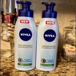 Set of 2 nivea breathable body lotion•13.5oz•all for $10