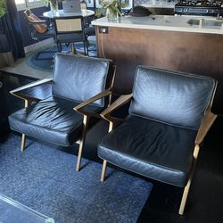 Mid-Century Leather Z Frame Chair