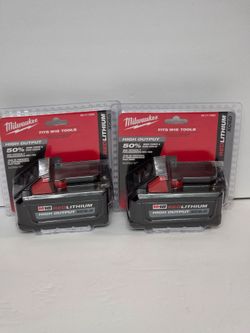 Milwaukee M18 18-Volt Lithium-Ion High Output two  6.0 Ah Batteries Brand New