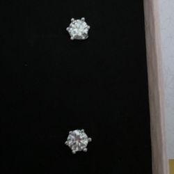 Moissonite And Diamond Earrings 