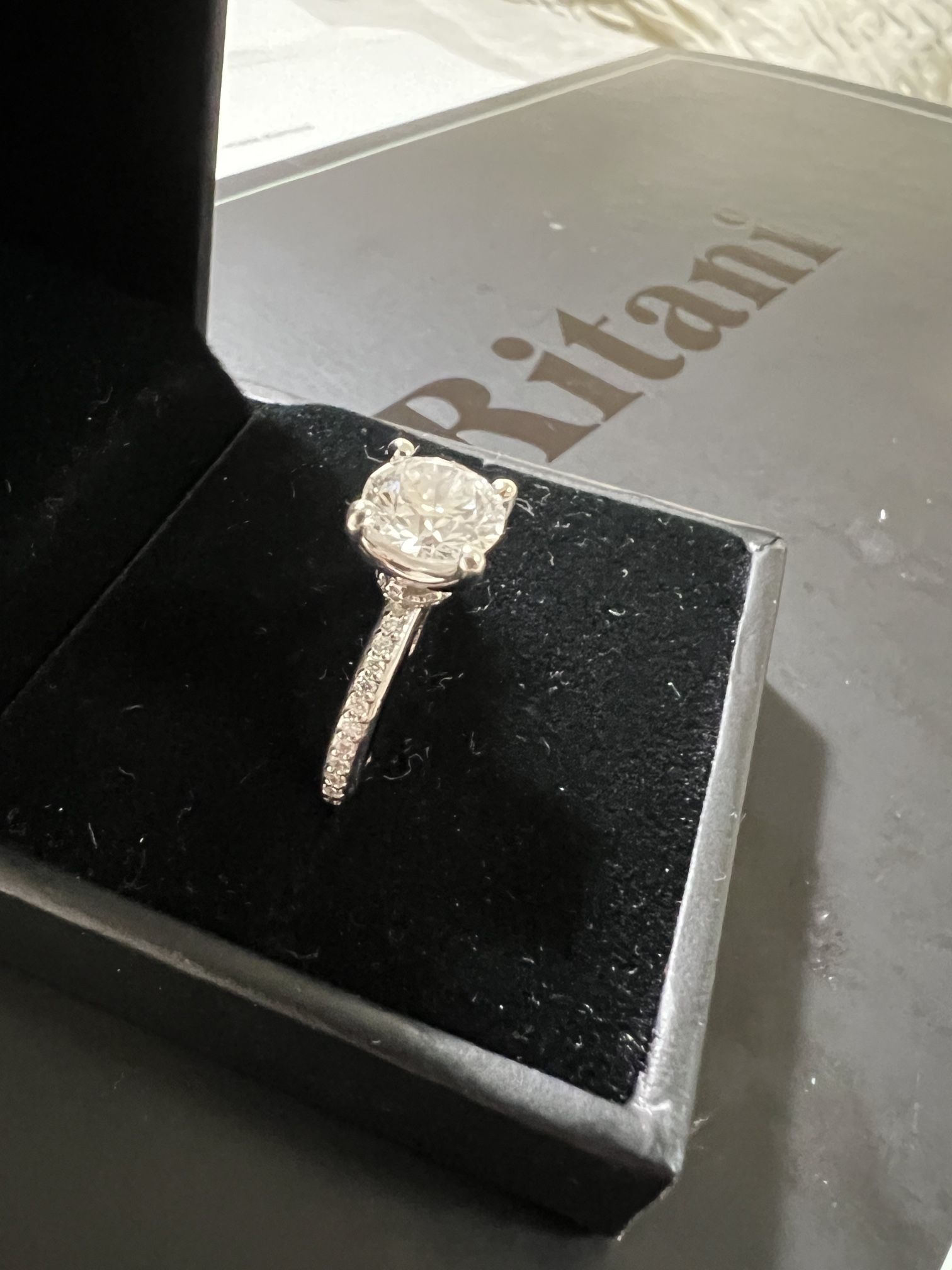 1.82 Carat Round Lab Diamond Engagement Ring