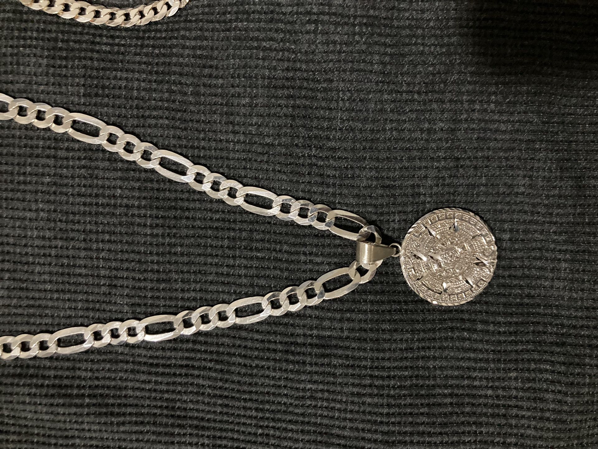 Authentic silver chain 925 calendar aztec 26 inch long new $200 for both OBO