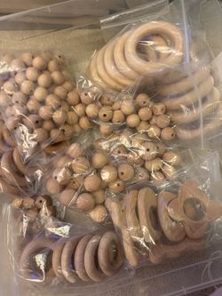 Assortment Wooden Bead and Rings
