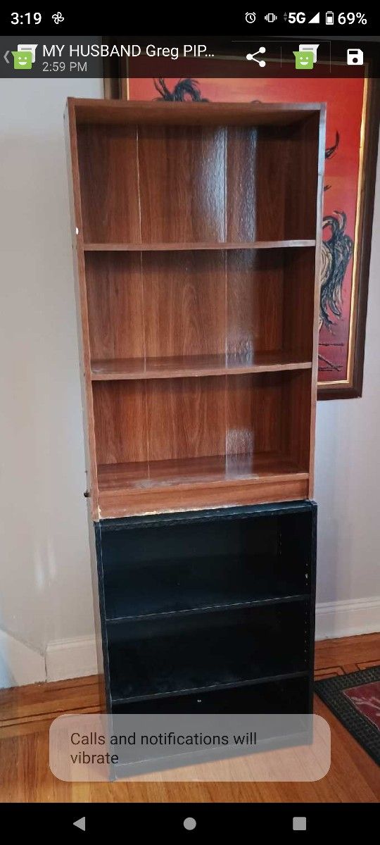 Two Small Bookshelves Brown & Black
